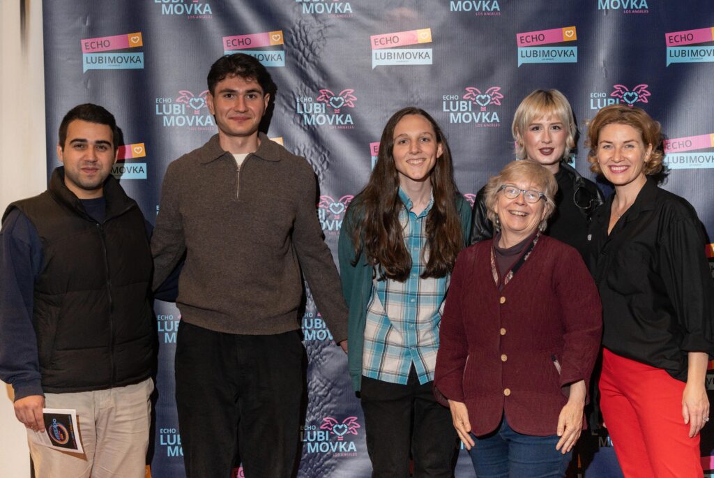UCLA students with Elena Mercuri and Susan Kresin at the theater festival